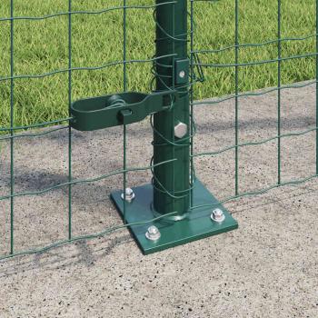 Zaunpfosten Set aus 52 Grün Beton, Stahl 3,2 x 3,2 x 83,5 cm