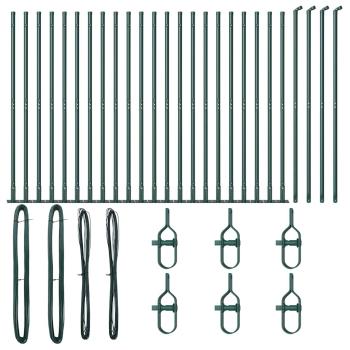 Zaunpfosten Set aus 52 Grün Beton, Stahl 3,2 x 3,2 x 83,5 cm