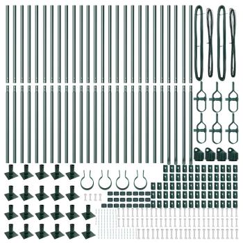 Zaunpfosten Set aus 52 Grün Beton, Stahl 3,2 x 3,2 x 83,5 cm