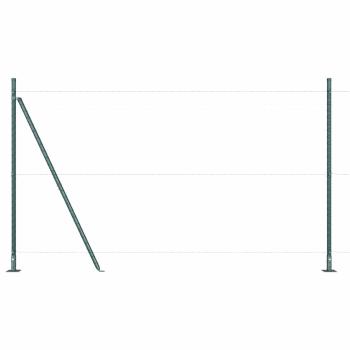 Zaunpfosten Set mit 104 Grün Pulverbeschichteter Stahl