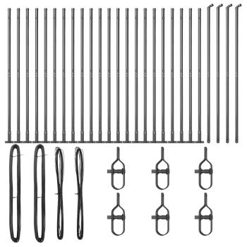 Zaunpfosten Set von 52 Grau Beton 3,2 x 3,2 x 78,5 cm Langlebig