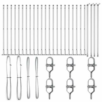 Zaunpfosten Set von 26 Verzinkter Stahl 3,2 x 3,2 x 70 cm Zaun