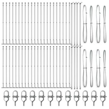 Zaunpfosten Set von 52 Verzinkter Stahl 3,2 x 3,2 x 70 cm Haltbar
