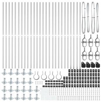 Zaunpfosten Set von 52 Verzinkter Stahl 3,2 x 3,2 x 78,5 cm