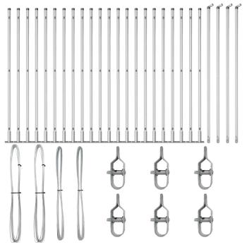 Zaunpfosten Set aus 52 Verzinkter Stahl 3.2 x 3.2 x 88.5 cm