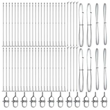 Zaunpfosten Set von 104 Verzinkter Stahl 3,2 x 3,2 x 88,5 cm