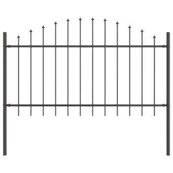Gartenzaun mit Bogenoberteil Grau 5,1x1 m aus Stahl