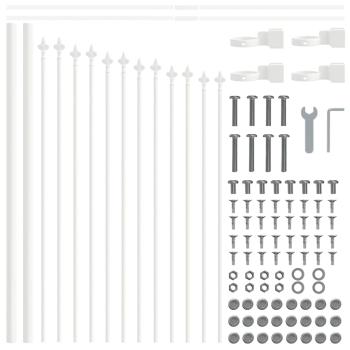 Gartenzaun mit Bogenoberteil Weiß 5,1x0,75 m Stahl