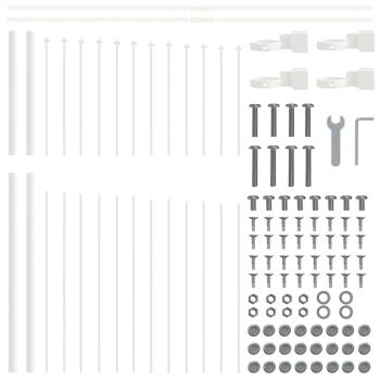 Gartenzaun mit Bogenoberseite Weiß 5,1x1,5 m Stahl