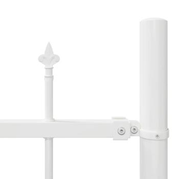 Gartenzaun mit gewölbtem Oberteil, weiß, 6,8x1,25 m, Stahl