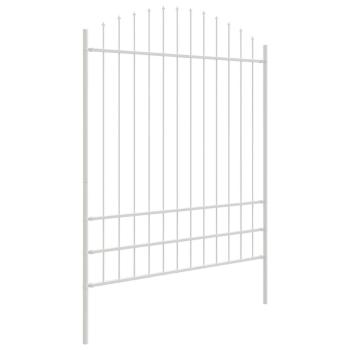 Gartenzaun mit Rundbogen Weiß 6,8x2 m Stahl