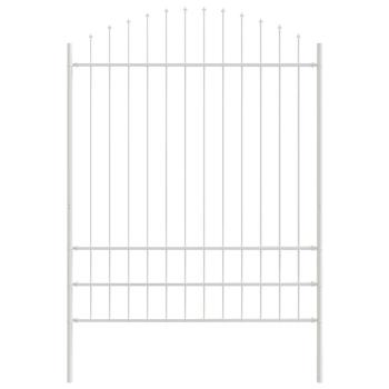 Gartenzaun mit Rundbogen Weiß 6,8x2 m Stahl