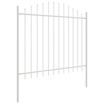 Gartenzaun mit Bogenoberteil Weiß 8,5x1,25 m Stahl