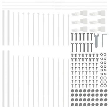 Gartenzaun mit Bogenoberteil Weiß 10,2x1,75 m Stahl