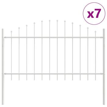 Gartenzaun mit Bogen-Top - Weiß, 11,9 x 1 m, Stahl