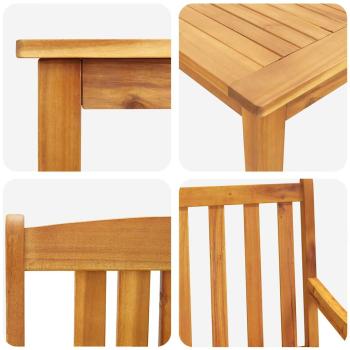 5-teiliges Garten-Esszimmer-Set aus solidem Akazienholz