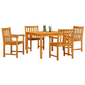5-teiliges Garten-Esszimmer-Set aus solidem Akazienholz