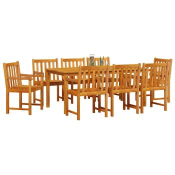 Garten Essgruppe 9 stk. Braun Massivholz Akazie