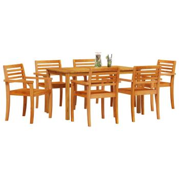 Garten Essgruppe 7 Stk. Braun Massivholz Akazie