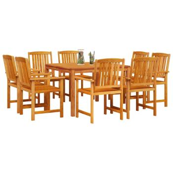 Garten Essgruppe 9 Stk. Braun Massivholz Akazie