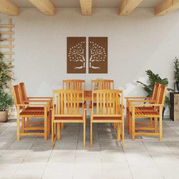 Garten Essgruppe 9 Stk. Braun Massivholz Akazie