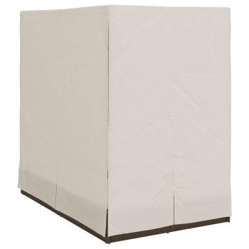Doppelliege mit Dach und Vorhängen Braun Poly Rattan