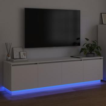 TV-Schrank mit LED Weiß 180x38x49 cm Holzwerkstoff