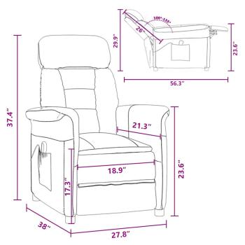 Massagesessel Hellgrau Mikrofaser