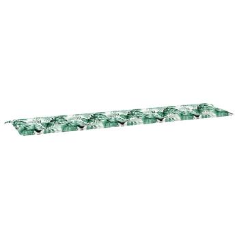 Gartenbankkissen mit Blattmuster 200x50x4 cm aus Oxford-Gewebe