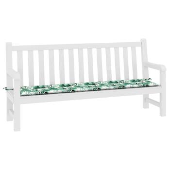 Gartenbankkissen mit Blattmuster 200x50x4 cm aus Oxford-Gewebe