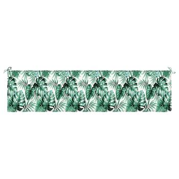 Gartenbankkissen mit Blattmuster 200x50x4 cm aus Oxford-Gewebe