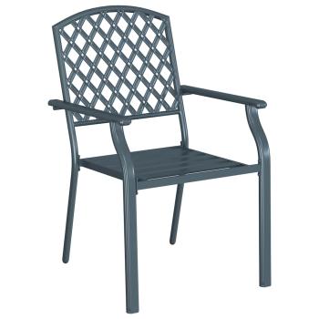 Gartenstühle 4er Set Stapelbar Anthrazit Stahl