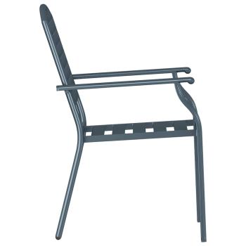 Gartenstühle 4er Set Stapelbar Anthrazit Stahl
