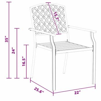 Gartenstühle 4er Set Stapelbar Anthrazit Stahl