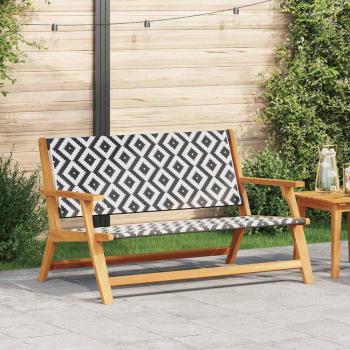 ARDEBO.de - Gartenbank Schwarz und Weiß 122x76x73,5 cm Massivholz Akazie