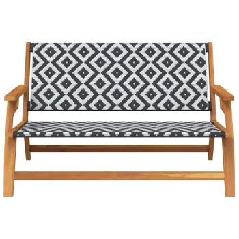 Gartenbank Schwarz und Weiß 122x76x73,5 cm Massivholz Akazie