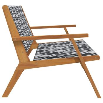 Gartenbank Schwarz und Weiß 122x76x73,5 cm Massivholz Akazie