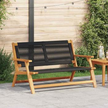 ARDEBO.de - Gartenbank Schwarz 76x122x73 cm Massivholz Akazie