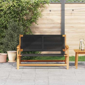 Gartenbank Schwarz 76x122x73 cm Massivholz Akazie