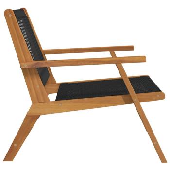 Gartenstühle 2 Stück Schwarz 76x67x73,5 cm Massivholz Akazie