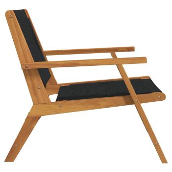 Gartenstühle 2 Stück Schwarz 67x77x73 cm Massivholz Akazie