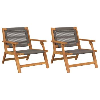 Gartenstühle 2 Stück Grau 67x77x73 cm Massivholz Akazie