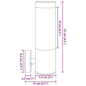 Außenwandleuchte Silber Edelstahl IP44