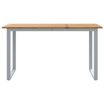 Gartentisch Grau 140x80x75 cm Stahl & Massivholz Akazie