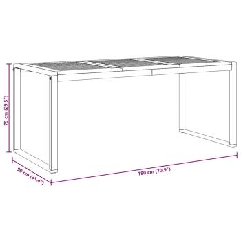 Esszimmertisch Grau 180x90x75 cm Stahl und Akazienholz