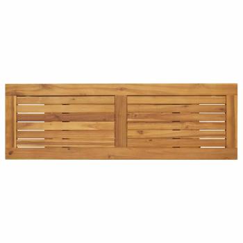 Gartentisch Natur & Grau 35x110x75 cm aus Massivholz und Stahl