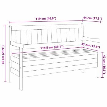 Gartenbank Akazie 119x76x44 cm Massivholz Kiefer