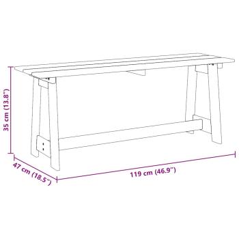 Gartenbank Akazie 119x35x47 cm Massivholz Kiefer