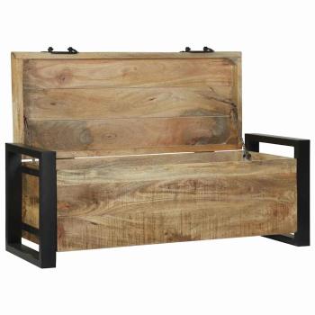 Aufbewahrungsboxen 80x30x30cm aus massivem Mangoholz und Metall