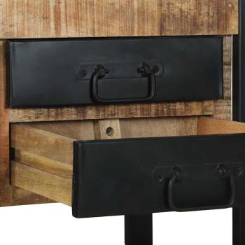 Beistelltische Natürliches Holz und Schwarz